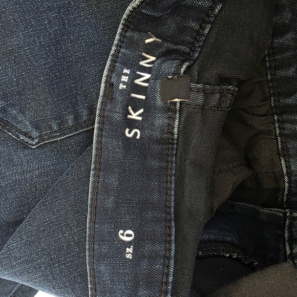 White House Black Market Sequin Distressed Blue Skinny Jeans Size 6 - Picture 5 of 5